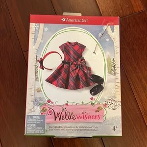 American Girl WellieWishers Pretty Plaid Christmas Dress for Doll